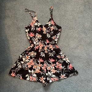H&M Black Floral Romper Size 2